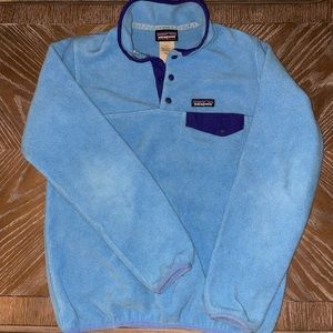 Patagonia Women’s Synchilla Fleece T-Snap Light Blue Pullover - Size Small